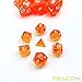 Bescon Mini Translucent Polyhedral RPG Dice Set 10MM, Small RPG Role Playing Game Dice Set D4-D20 in Tube, Transparent Orange