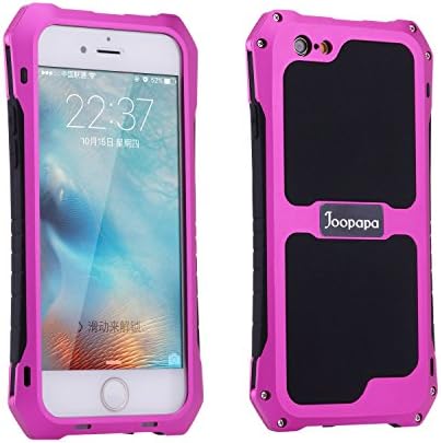 iPhone 6S Plus Case, iPhone 6 Plus Case, Joopapa Waterproof Shockproof Dustproof Aluminum Alloy Metal Gorilla Glass Cover Case for Apple iPhone 6S Plus / iPhone 6 Plus 5.5 Inch (Pink)