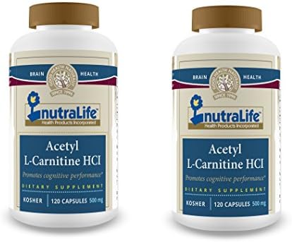 Nutralife Acetyl L-Carnitine HCI Kosher Dietary Supplement 500mg Double Pack - 240 Capsules
