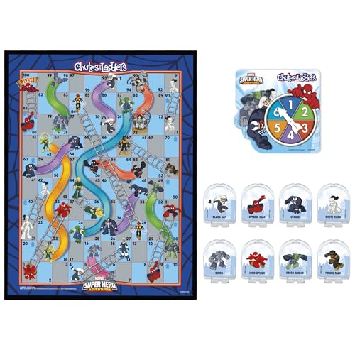 Chutes and Ladders Marvel SpiderMan Edition Board Game for Kids Ages 3 and Up, Preschool Games