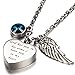 AMIST Birthstone God Has You in His Arms Urn Necklaces for Ashes Pet Cremation Jewelry for Ashes Cremation Urn Necklaces for Ashes for Women Keepsake Necklace for Ashes Aquamarine