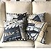 ULOVE LOVE YOURSELF Movie Theater Throw Pillow Covers Vintage Cinema Poster Design Cushion Cover with Old Fashioned Icons Home Decorative Pillowcases 18 X 18 Inch,4 Pack (Vintage Cinema)
