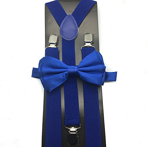 Awesome Royal Blue Wedding Accessories Adjustable Bow Tie & Suspenders