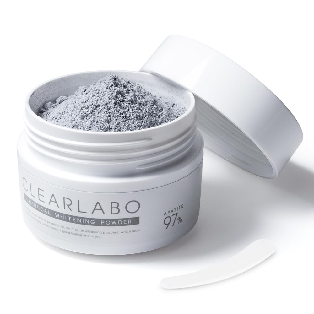CLEARLABO [97% Apatite Charcoal Blended] Whitening Toothpaste Powder 0.7 oz (20 g) [100% Naturally Derived Ingredients] Made in Japan