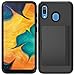 Leeyan Galaxy A20 Case, Galaxy A30 Case, Dual Layer Smooth Hard Back Cover Soft Inner Wallet Pocket Credit Card ID Protective Case for Galaxy A20 / Galaxy A30 (Black)
