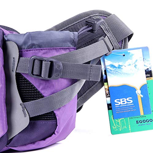 EGOGO Travel Sport Waist Pack Fanny Pack Bum Bag Hiking Bag with Water Bottle Holder S2209 (Purple)