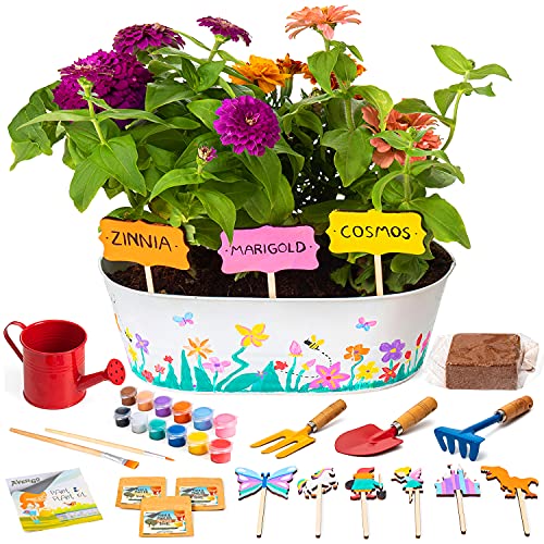 Plant Kit for Kids Paint and Plant Flower Growing Kit Gardening Kit