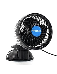 Wua 12V 6 inch Car Cooling Fan Automobile Vehicle Adjustment Suction Cup Fan Powerful Quiet Ventilation Electric Fans with Suction Cup & Cigarette Lighter Plug for Car  Vehicle