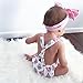 Canis Newborn Baby Girls Ruffle Watermelon Pineapple Lemon Fruit Print Backless Romper with Headband (6-12M, Pink Watermelon)