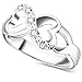 BOHG Jewelry Womens Fashion Silver-Plate Cubic Zirconia CZ Heart Infinity Symbol Ring Wedding Band Size 8