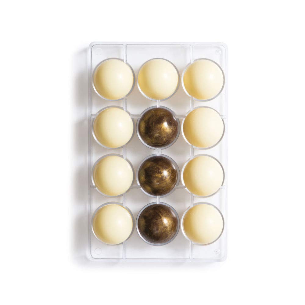 DECORA Chocolate Mould Hemisphere, polycarbonate, 27.5 x 17.7 x 2.4 cm