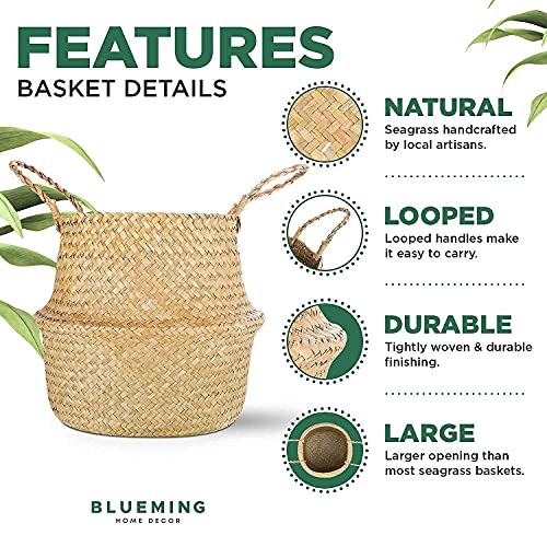 Plant Baskets - Extra Large Woven Basket Planter for Indoor Plants ...