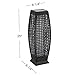 Baner Garden QN1017 Outdoor Solar Powered Woven Rattan Lamp Patio Deck Yard Garden Lawn Back Door Step Stair Driveway Pool Fence Porch, rectangle, 25 inches, Black