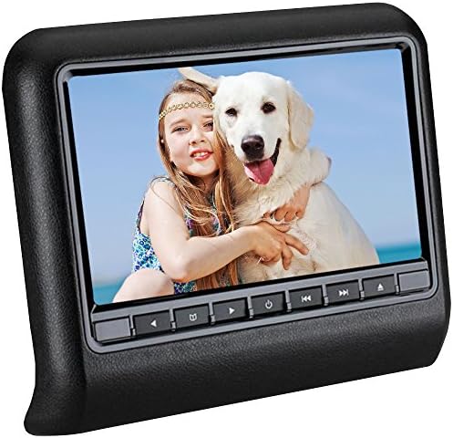 LOSKA 9 Inch Wireless TFT LCD Digital HD Headrest DVD Player Monitor Car Universal Multimedia Entertainment USB/SD/FM/IR Player Wide Screen Display Headrest with Remote Control