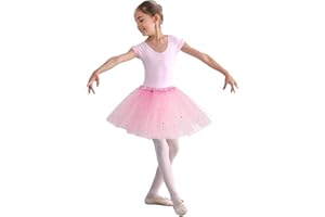 HPMJZ Layered Tutu Skirt Fluffy Dance Ballet Bubble Skirt Dresses Short Tulle Dress Kids Girls Women Princess Halloween Christmas