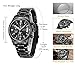 SONGDU Mens Date Black Military Multifunction Chronograph Watches Luminous Numeral Stainless Steel