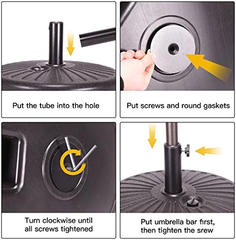 Amazon Com Grand Patio Umbrella Base Eco Friendly Hdpe Fabric Fill With Water 50lbs Umbrella Stand Pole Holder For Garden Lawn Poolside 20 Inch Black Garden Outdoor