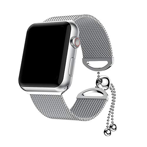 Watch Band Compatible Apple Watch Band 40mm 44mm iWatch Series 4 Diamond Rhinestone Stainless Steel Metal Wristband Strap Replacement iWatch Strap with Comfortable Durable Metal (Silver, 44mm)