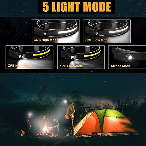 Everlyte Headlamp Rechargeable 230° Wide Beam Head Lamp LED with Motion