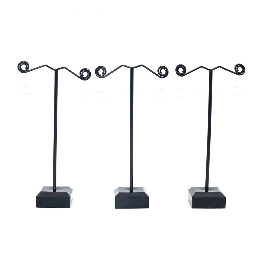 Shiwaki 3 Pcs Set Acrylic Display Stand, Countertop small items Display, T-style Display, Home storage, store merchandise display rack(Black)