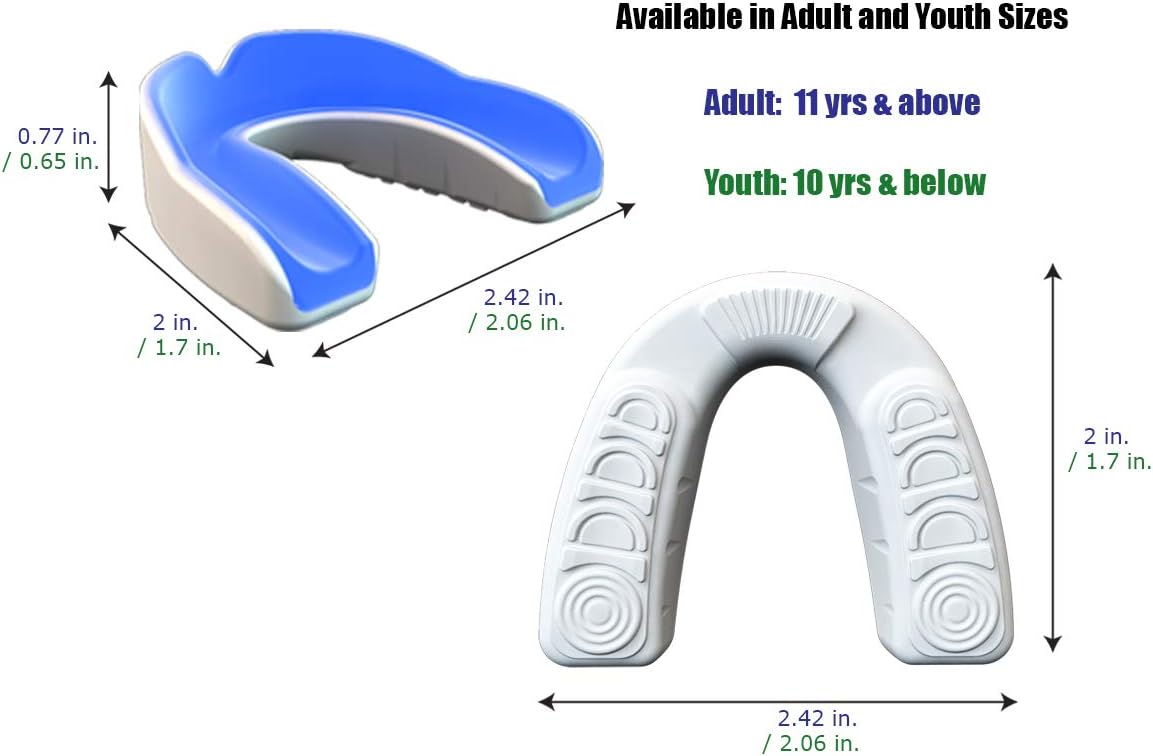 Coollo Sports Boil and Bite Mouth Guard (Youth & Adult) DA Custom Fit Sport Mouthpiece for Football, Hockey, Rugby, Lacrosse, Boxing, MMA(Free Case Included!) : Sports & Outdoors