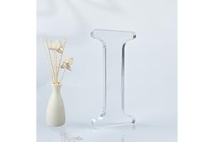 WOODOUNAI 4 Inch Designable Acrylic Letters Unfinished Acrylic Letters for Wall Decor Decorative Standing Letters Slices Sign Board Decoration for Craft Home Party Projects (I)