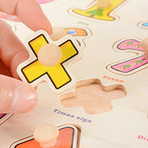 Pegged Puzzle Wooden Puzzle-Citmage Alphabet & Numbers Learning Puzzles Preschool Education for kids ages 2 and up Colorful (2 Pack) - Thumbnail 4