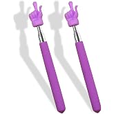 HungGato 2 Pcs Telescopic Teacher Pointer Stick, Retractable Finger Pointer for Classroom Teaching, Extendable Pointer for Kindergarten and Elementary Teachers, Classroom Supplies (Purple)