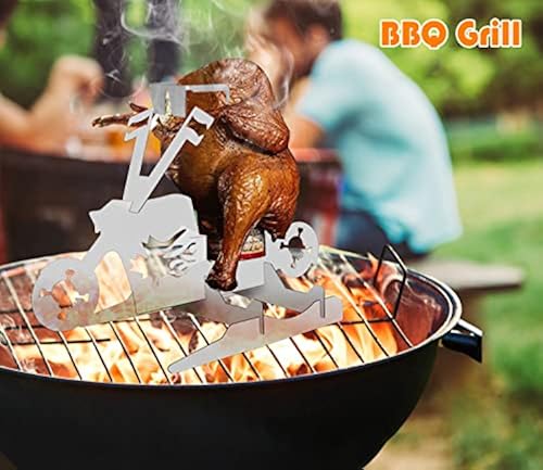 Motorcycle Beer Can Chicken Holder for Grill, Portable Beer