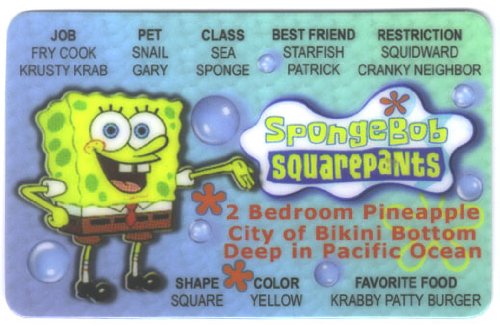 Sponge Bob Boy Toon Fun Fake ID License