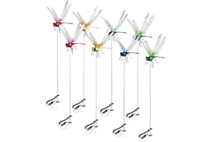 Airbil Dragonfly Clip Bug Repellent, Clip on Dragon Fly, Outdoor Fake Dragonfly Rod Clip for Hat, 3D Artificial Realistic Waterproof Garden Stakes Decor to Keep Flies Away for Indoor, Patio(8pcs-B)