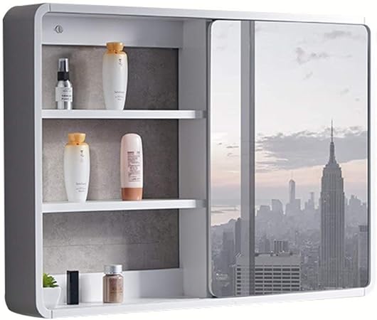Armarios Mueble de baño Espejo de Madera Maciza hogar a Prueba de Agua Caja del Espejo