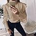 2018 Ruffle Long Sleeve T Shirt for Women Lace Crewneck Top Loose Blouse Evening