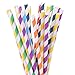 105 Paper Straws Multicolor Rainbow for Wedding Birthday Party Drinking Decoration Favor Supplies Striped 7 3/4 inch