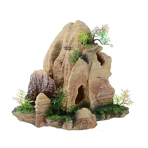 Saim mountain view aquarium decor stone rockery hiding …