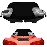 WOWTK 8 inch Windshield Windscreen for Harley Davidson Touring Street Glide Electra Glide FLHT FLHTC FLHX 1996-2013,Black