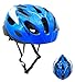 BeBeFun Safety Adjustable Size Kids Helmet for Boy Child Kid Skating Biking Mini Bike Riding Multi-Sports Lovely Helmet 3-7 Years Old Lighting Theme (Blue &White)