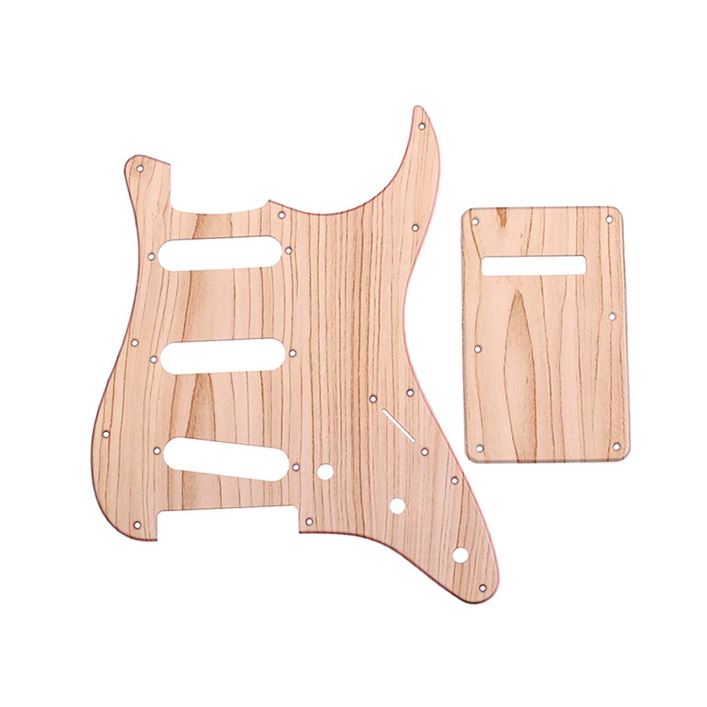 Alnicov 11 Hole Stratocaster Pickguard，Maplewood Grain Guitar Pickguard Backplate SSS PVC ，for Standard Strat Guitar Replacement