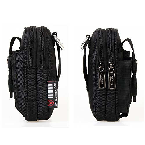 Multipurpose Vertical Tactical Molle Cell Phone Holster EDC Pouch Utility Smartphone Pouch Belt Clip Bag Belt Pouches for Men with Belt Loop Carabiner Hook for iPhone X/8/7/6s plus Samsung S8 S9 Plus