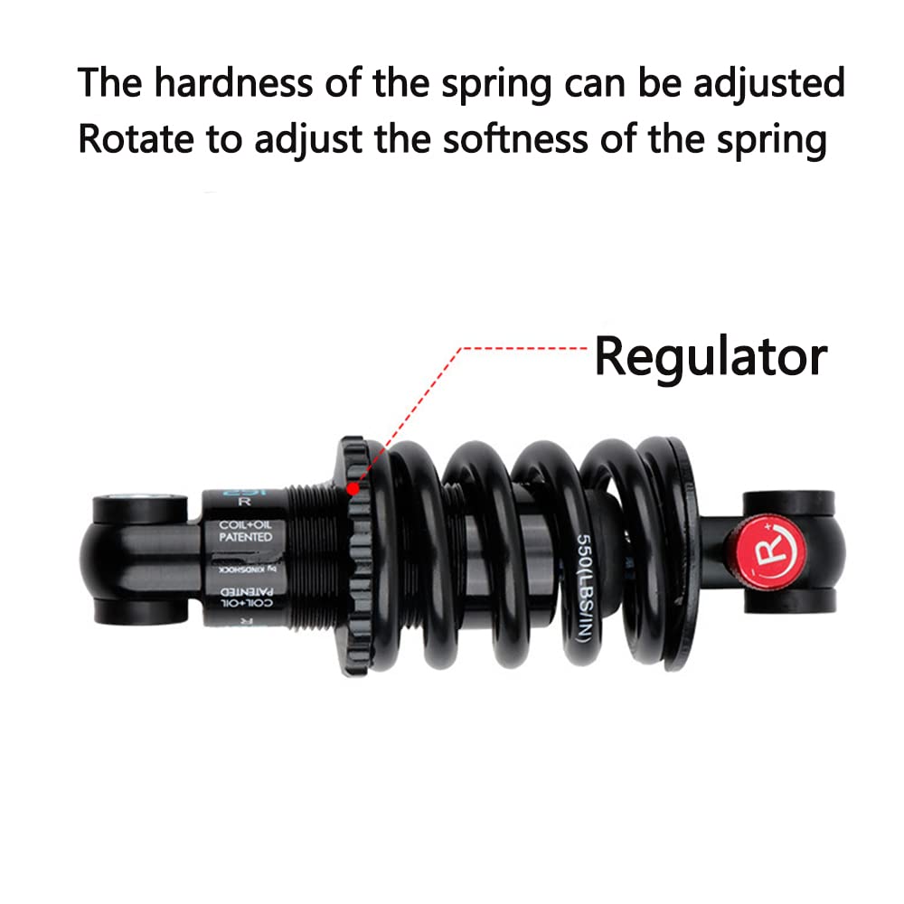 165mm MTB Rear Shock Absorber - Adjustable Spring For Mountain Bikes & Scooters