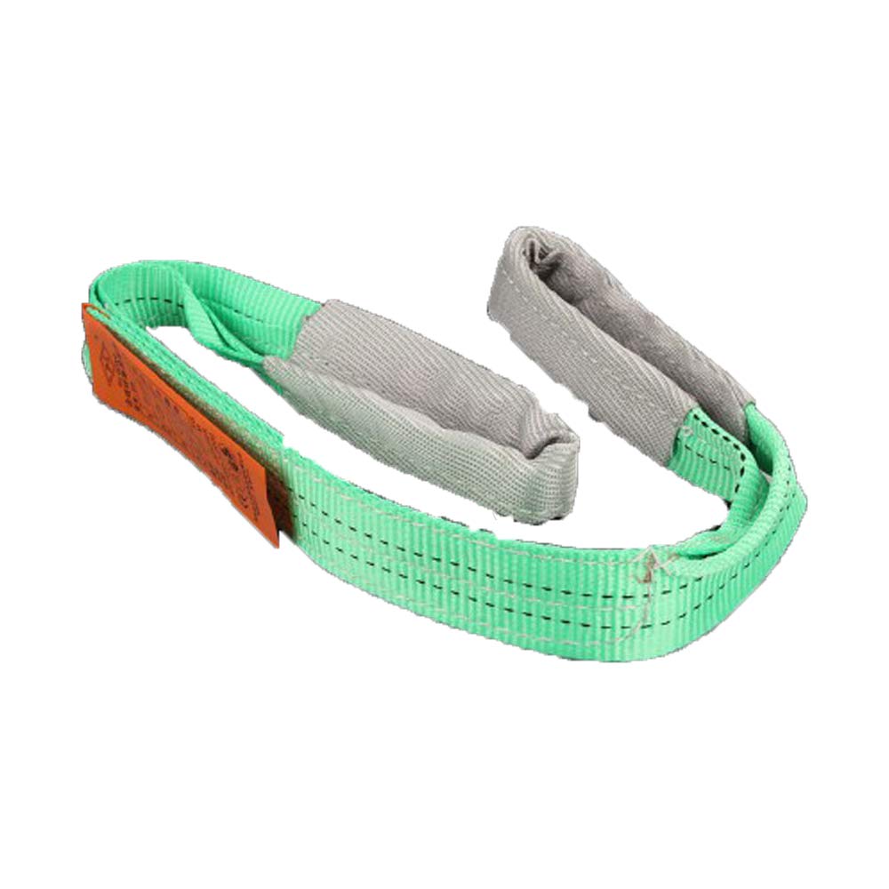 Cargo Lifting Sling Duplex Polyester Flat Webbing Lift Strap Colored Lifting Belt Load Handling Sling Heavy-Duty Lift and Tow Strap Lifting Strap (Green, 2T 1M)