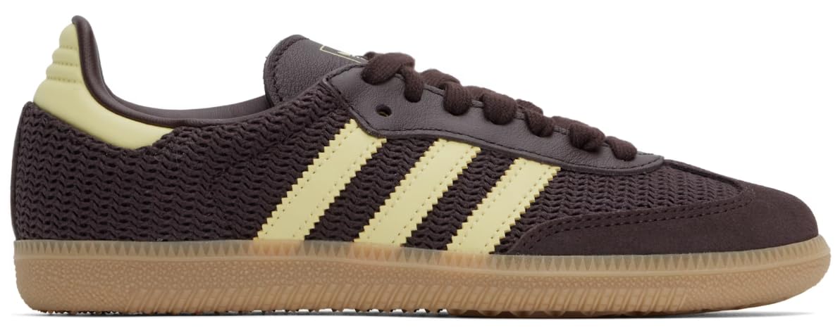Photo 1 of adidas Samba OG Womens Sneaker (Shadow Brown Powder Yellow, 9)