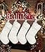 AISENO 2 Pack 18 Inch Snowy White Christmas Stockings Faux Fur Christmas Stockings Hanging Ornaments Candy Gift Bags for Christmas Decorations