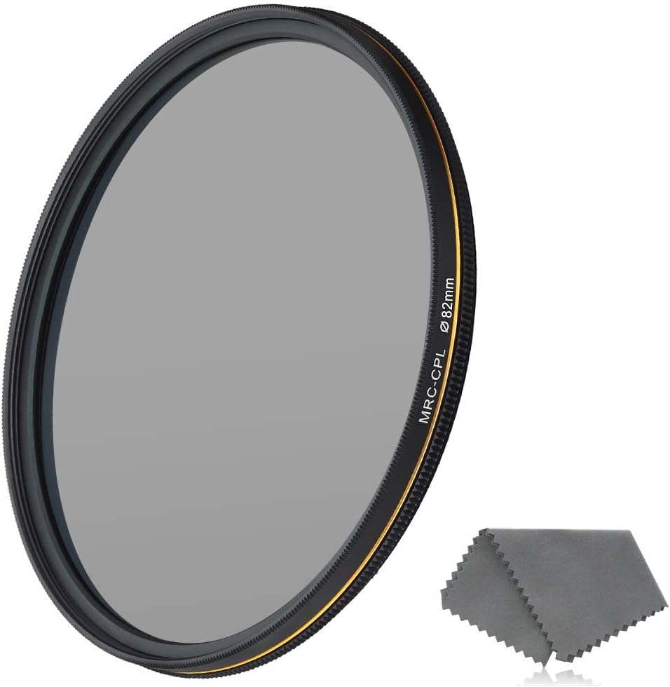 82mm CPL Circular Polarizing Filter, 30-Layer Multi-Resistant Nano Coated Variable Polarizer Filter with HD Optics Glass, Ultra Slim Frame, Reduce Glare, Enhance Contrast, Reduce Reflection