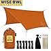 Wise Owl Outfitters Rain Fly Tarp - The WiseFly Premium 11 x 9 ft Waterproof Camping Shelter Canopy - Lightweight Easy Setup for Hammock or Tent Camp Gear - Orange