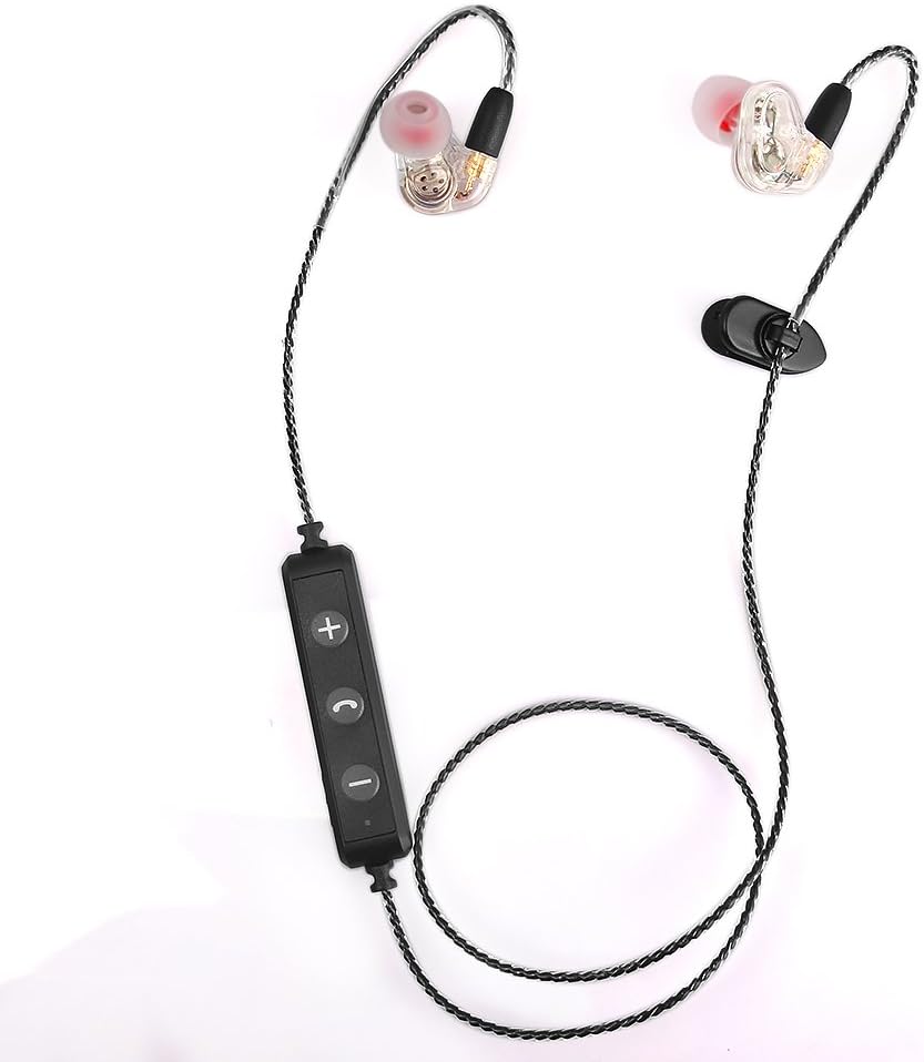 MAXBO Heart-Shaped Double Driver Units Loud Sport Wireless Bluetooth Headphones with Memory Wire & Microphone & Detachable Cable for Apple Samsung HTC LG Sony Smart Cell phones/Devices (White)