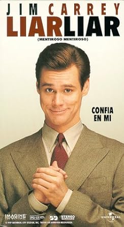 Amazon Com Liar Liar Mentiroso Mentiroso Vhs Jim Carrey Maura Tierney Justin Cooper Cary Elwes Anne Haney Jennifer Tilly Amanda Donohoe Jason Bernard Swoosie Kurtz Mitchell Ryan Christopher Mayer Eric Pierpoint Russell Boyd