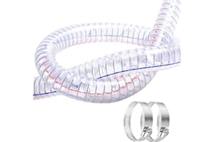 QuQuyi 1-1/4" ID x 1-1/2" OD, 10FT length Steel Wire Hose PVC Vacuum Tubing Drain Hose Vinyl Suction Tubing Flexible Tube Heavy Duty High - Pressure UV Chemical Resistant Vinyl Hose Line