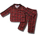 Holiday Plaid Flannel Coat-style pajamas for Boys