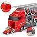 Die-Cast Toy Trucks Fire Engine Trucks Gift Set - Mini Rescue Fire Vehicles Car Toy in Carrier Truck Play Car Fire Trucks for Boys Girls Toddlers Kids